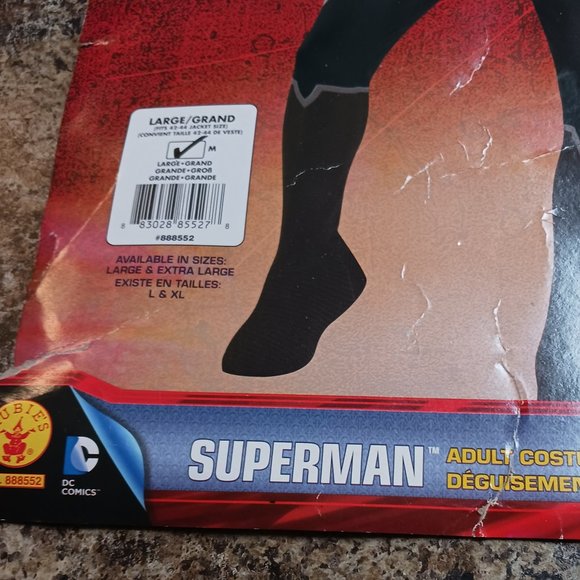 Mens Two Piece 2013 Superman Man of Steel Halloween Costume Size L - Picture 15 of 16